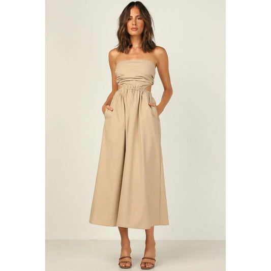 Strapless Midi Dress | Women's Cut-Out Pocket, product image 2