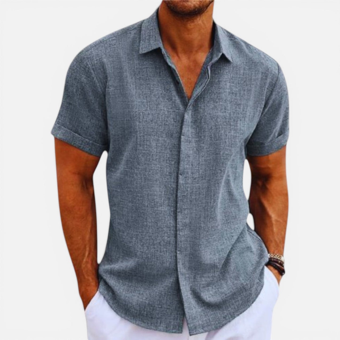 Breezy Men's Breathable Short-Sleeve Summer Shirt — product view 11