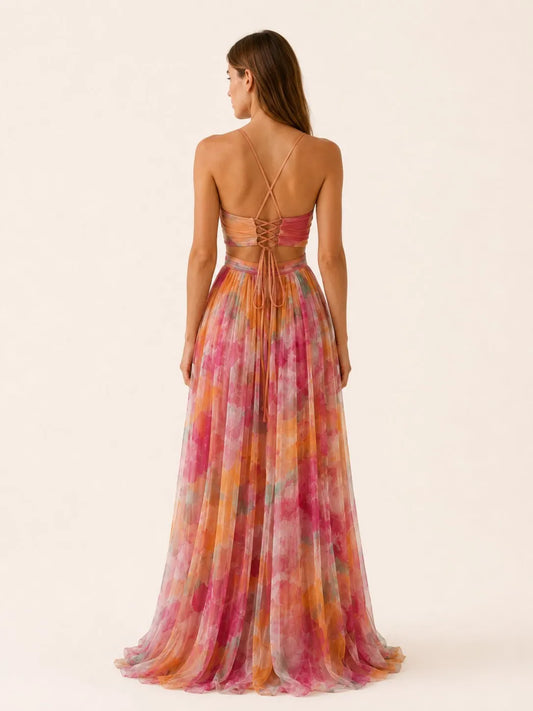 Chloe | Women's Floral V-Neck Wedding Guest Maxi Dress – product image 2
