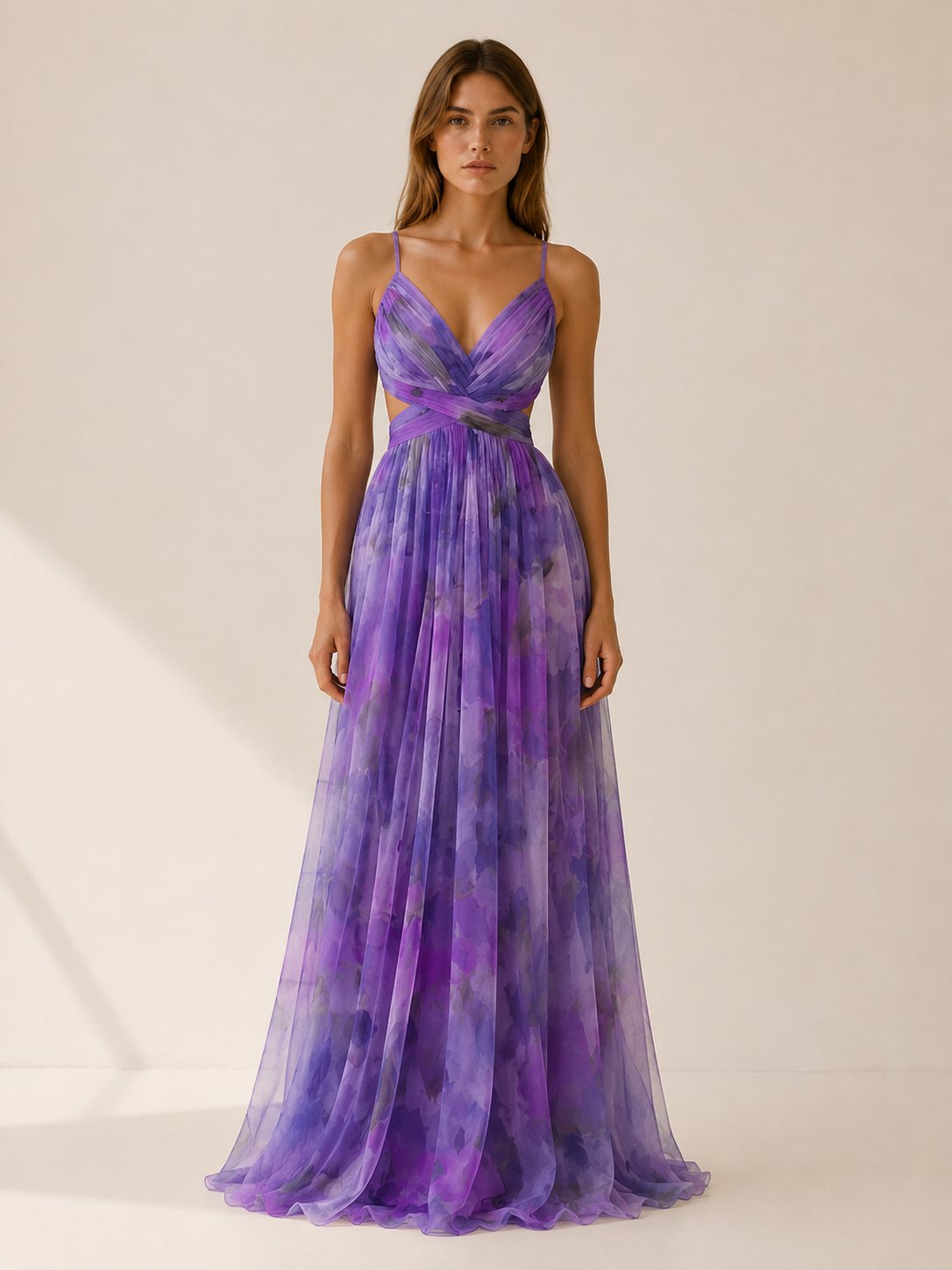 Chloe | Women's Floral V-Neck Wedding Guest Maxi Dress – product image 9