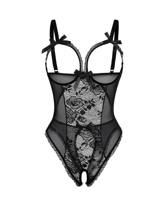 Chloe | Women's Sheer Mesh Open-Crotch Bodysuit – product image 2