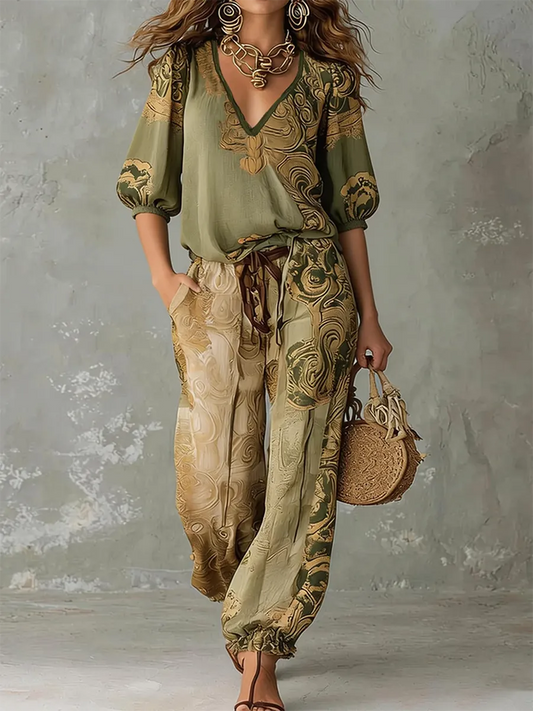 Rosalind | Printed Top and Trousers Set, product image 2