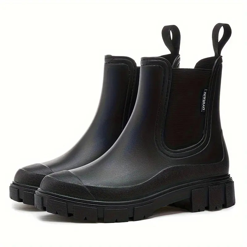 Women's Chelsea Boots | Waterproof Chunky Ankle Boots — Color: Black