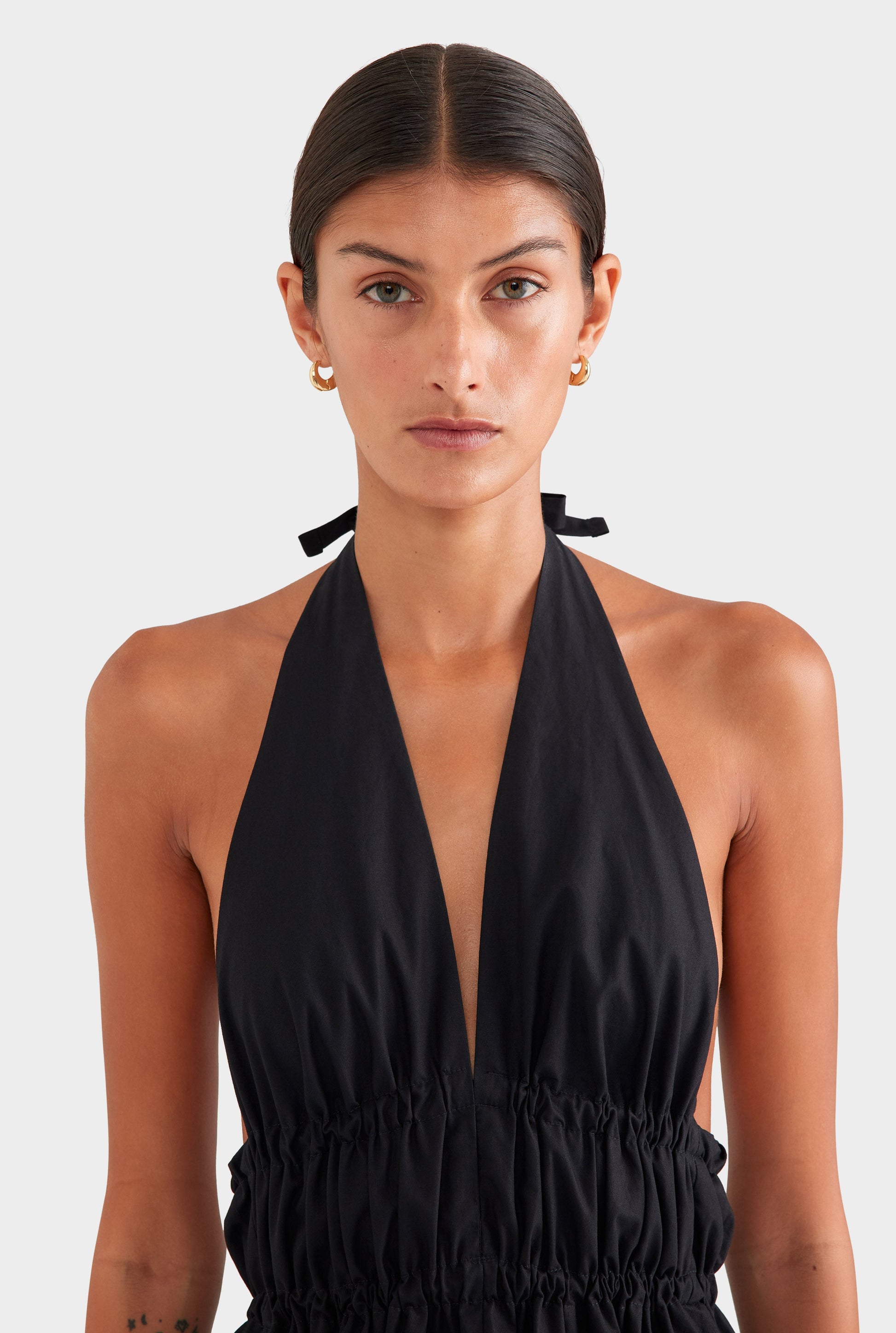 Effortless Women's Black Cotton Halter Top — product view 3