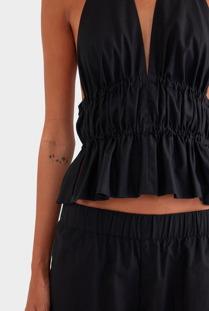 Effortless Women's Black Cotton Halter Top — product view 4