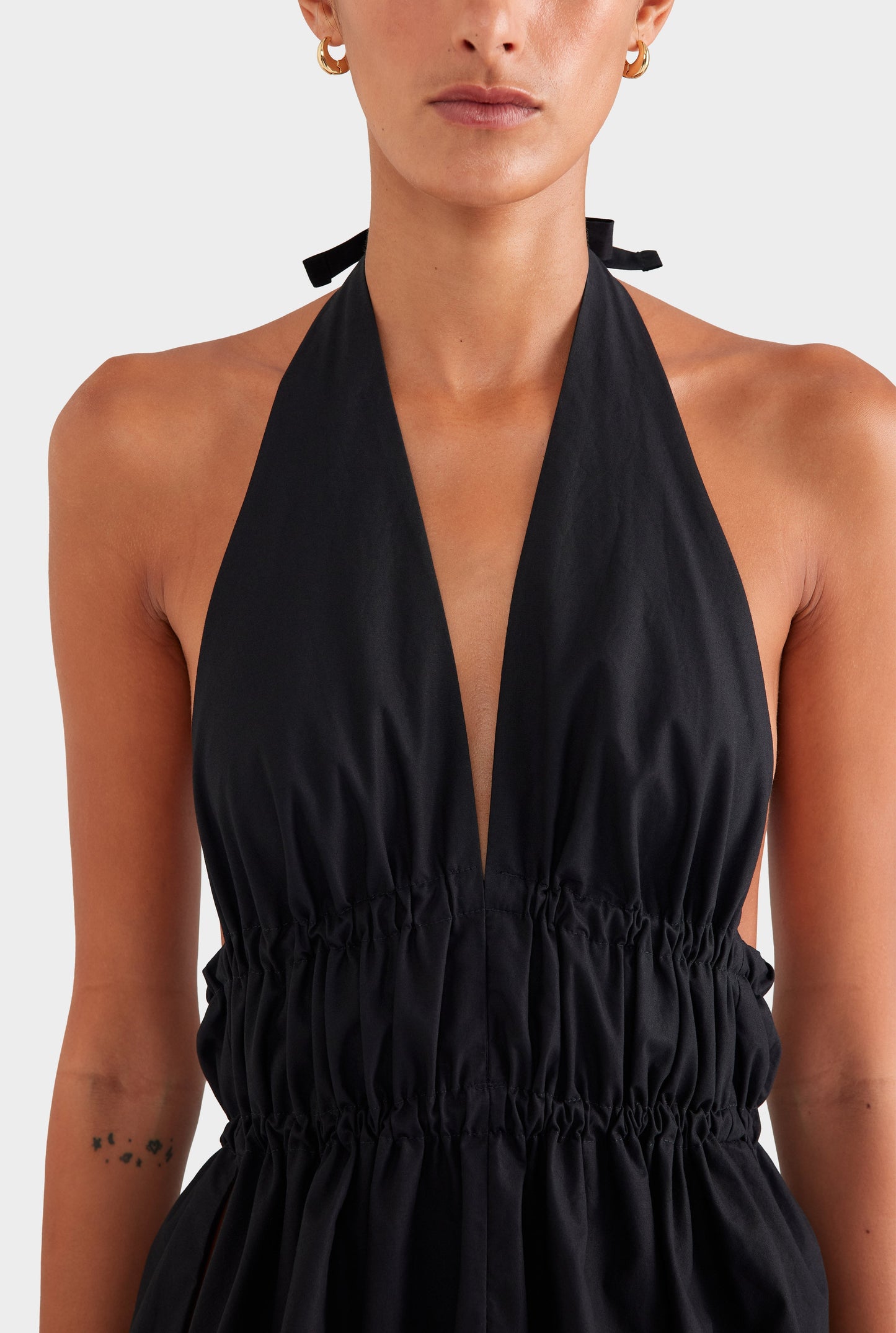 Effortless Women's Black Cotton Halter Top — product view 5