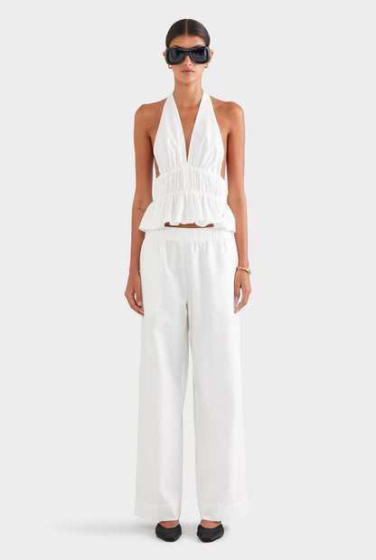 Effortless Women's White Cotton Halter Top — product view 2