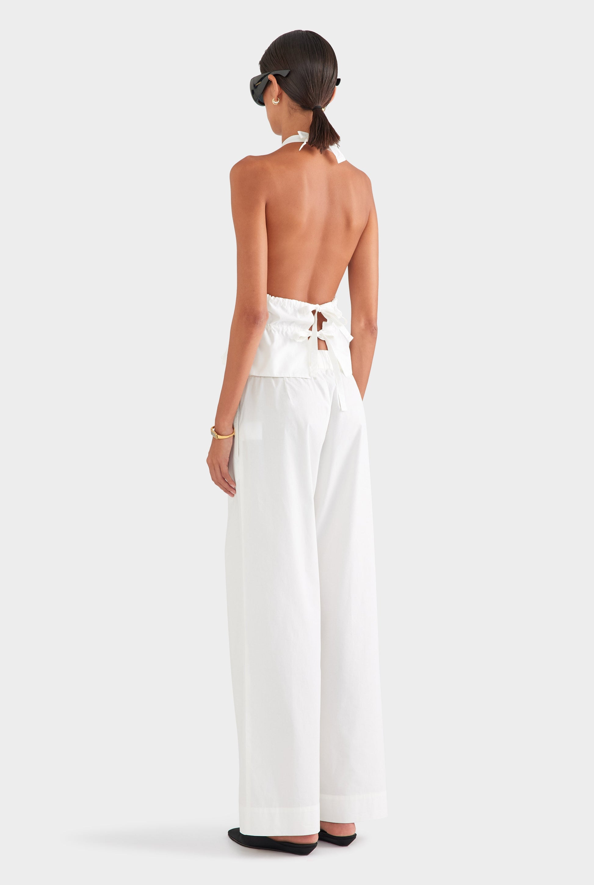 Effortless Women's White Cotton Halter Top — product view 5