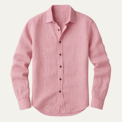 Classic Men's Long-Sleeve Summer Linen Shirt — product view 9