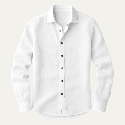 Classic Men's Long-Sleeve Summer Linen Shirt — product view 7