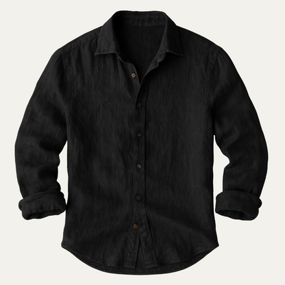 Classic Men's Long-Sleeve Summer Linen Shirt — product view 13