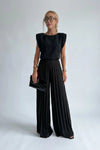 Maruja two-piece top and pleated trouser set - Sela Look