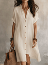 Effortless Linen Summer Midi Shirt Dress — product view 1