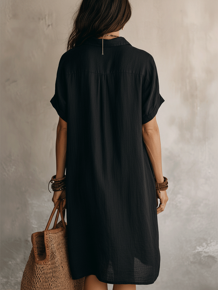 Effortless Linen Summer Midi Shirt Dress — product view 5