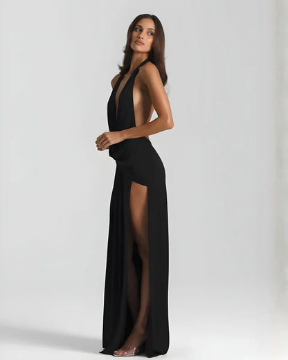 Mila | Halter-Neck Backless Maxi Dress, product image 5