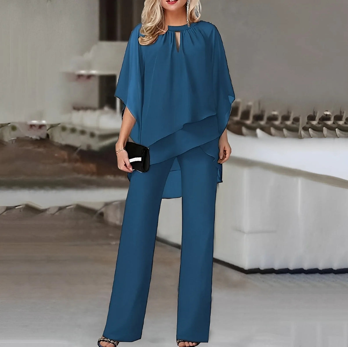Giovanna | Layered Top and Wide-Leg Trousers Set, product image 8