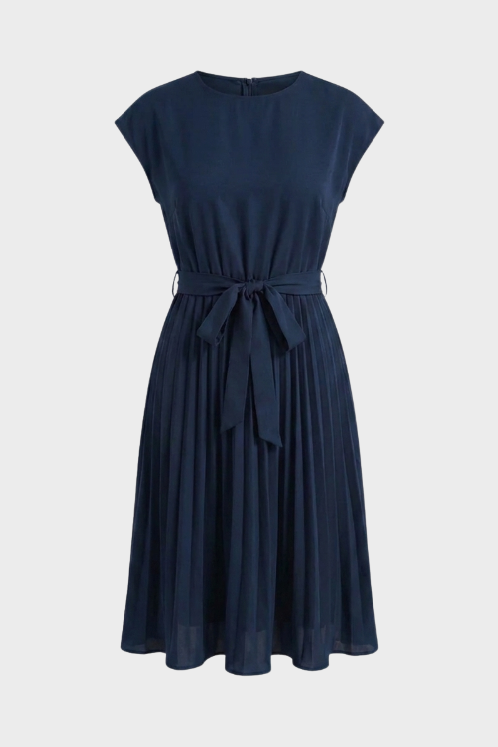 Elegant Pleated Belted Formal Midi Dress — product view 8