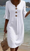 Breezy Linen Short-Sleeve Summer Midi Dress — product view 1