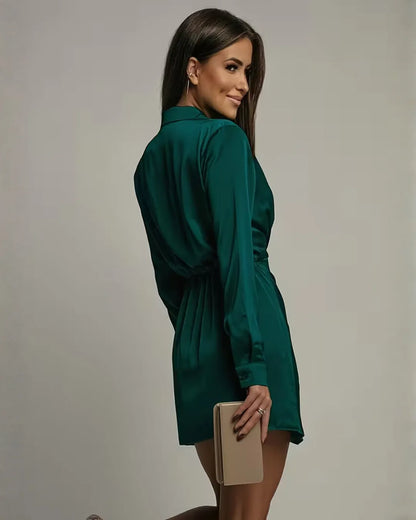Elena | Long Sleeve Mini Dress with Wrap Detail, product image 6
