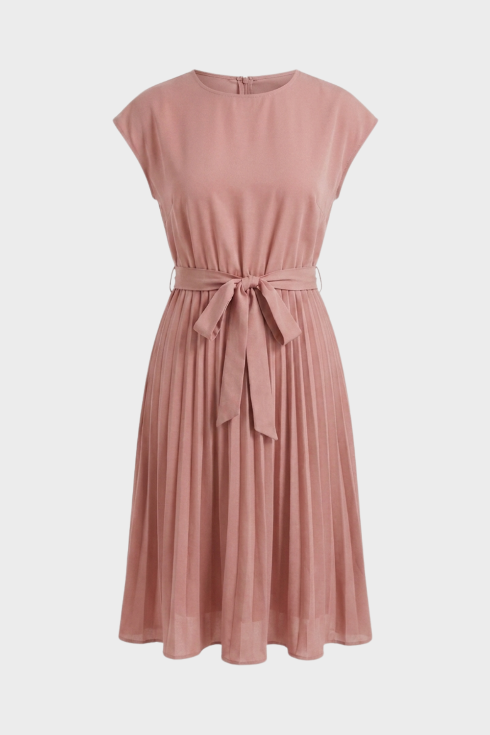 Elegant Pleated Belted Formal Midi Dress — product view 7