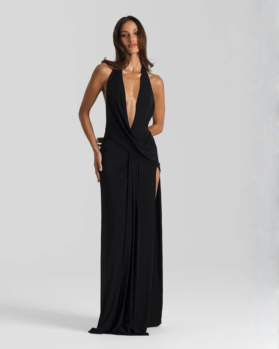 Mila | Halter-Neck Backless Maxi Dress