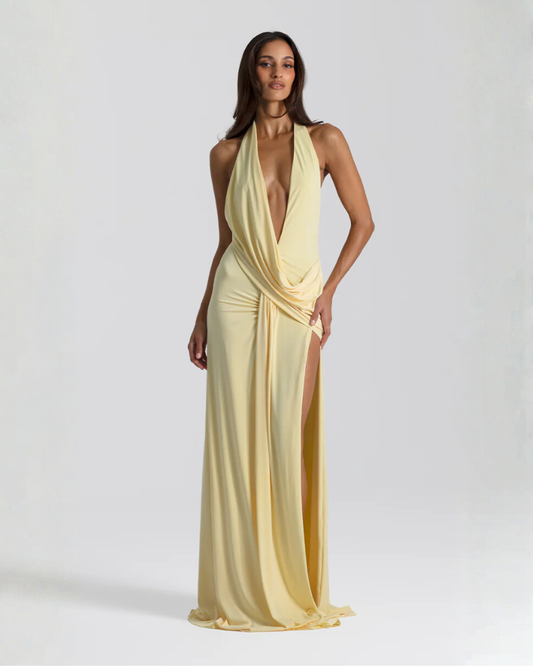 Mila | Halter-Neck Backless Maxi Dress