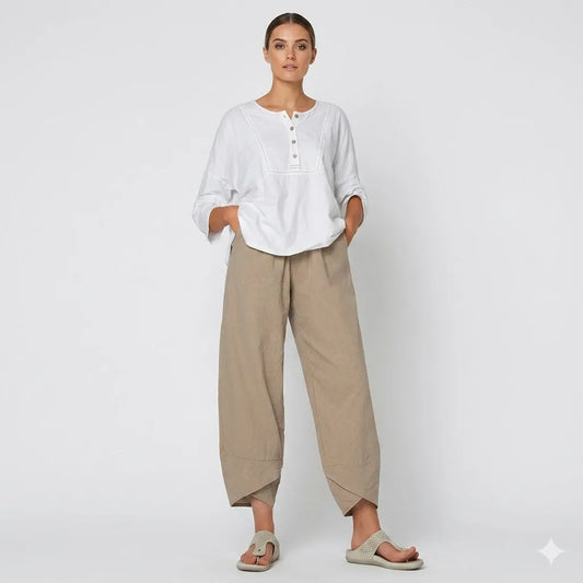 Camille | Relaxed Trousers with Crossover Hems, product image 1