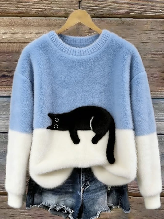 Ines | Cat Motif Knit Sweater
