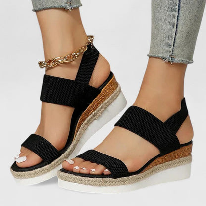 Effortless Orthopedic Elastic-Strap Wedge Sandals — product view 1