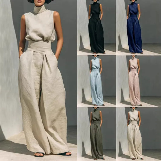 Two Piece Set | Women's Sleeveless Wide-Leg — product view 2