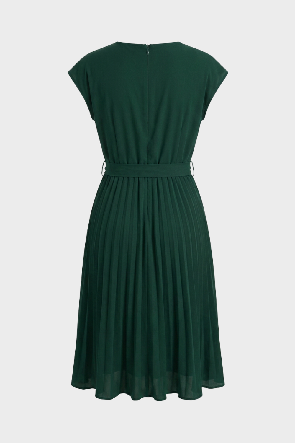 Elegant Pleated Belted Formal Midi Dress — product view 2