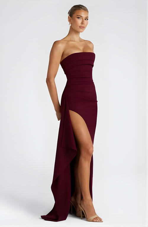 Kirrily - Strapless Draped Maxi Dress - product view 8 - Sela Look