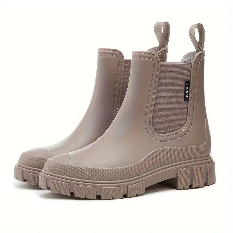 Women's Waterproof Chelsea Boots Slip-On Casual Everyday Ankle Boot — Color: Brown