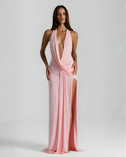 Mila | Halter-Neck Backless Maxi Dress