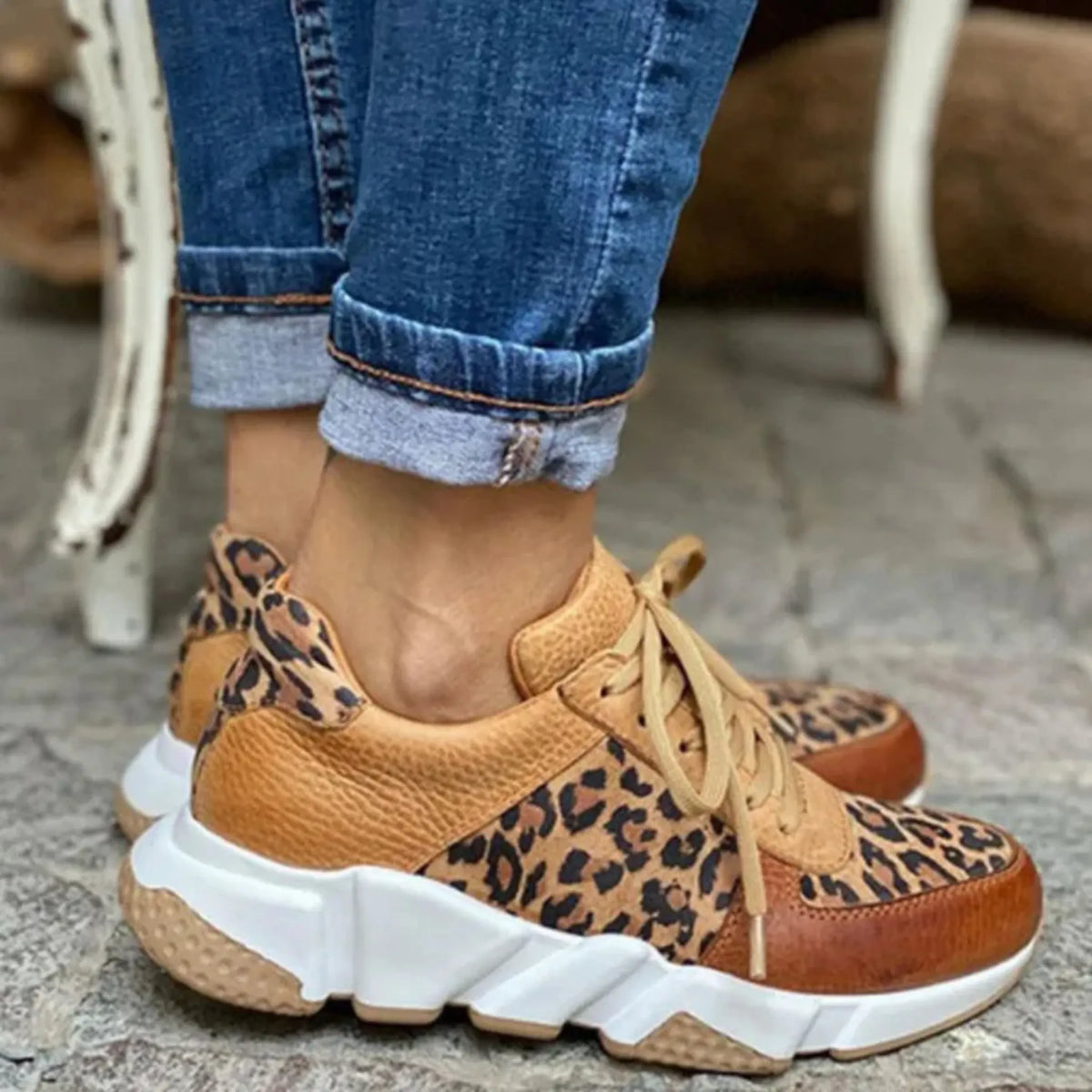 Women's Sneakers | Lace-Up Leopard Print — product view 7