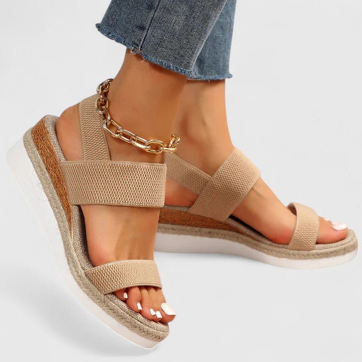 Effortless Orthopedic Elastic-Strap Wedge Sandals — product view 2