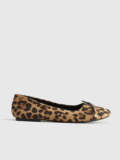 Ballet Flats | Women's Leopard Print Bow-Detail, product image 1