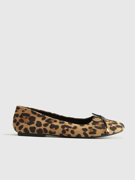 Ballet Flats | Women's Leopard Print Bow-Detail, product image 1