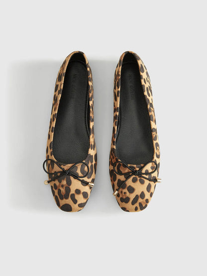 Ballet Flats | Women's Leopard Print Bow-Detail, product image 4
