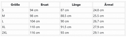 Bailey dress size chart in centimetres; translated measurements appear in the product description