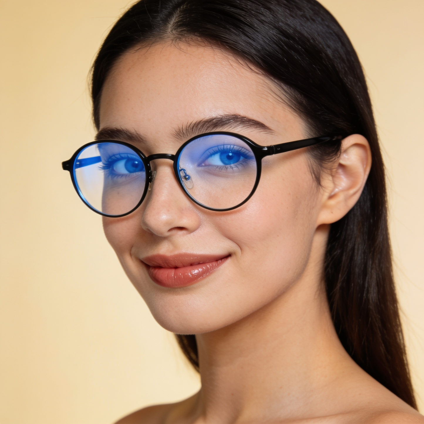 Sela Look Wren round blue light glasses - Black