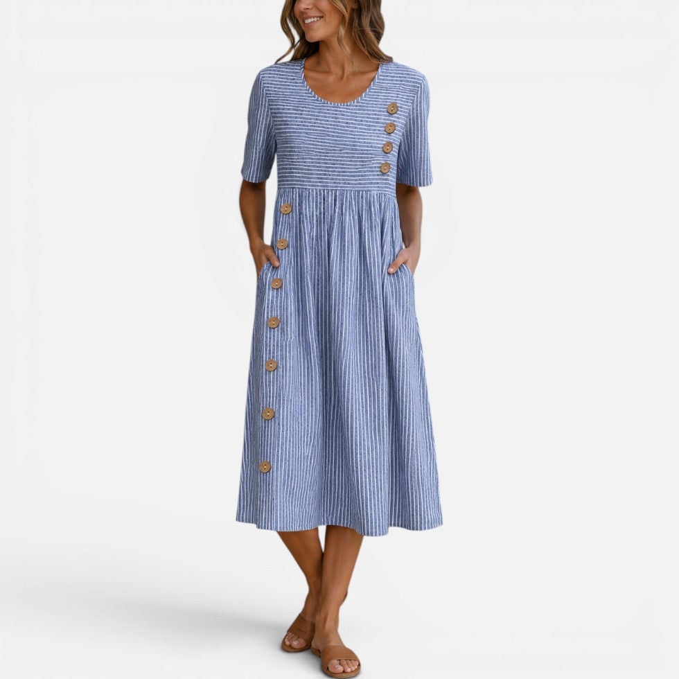 Easy Short-Sleeve Casual Summer Midi Dress — product view 3