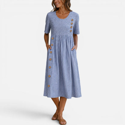 Easy Short-Sleeve Casual Summer Midi Dress — product view 3