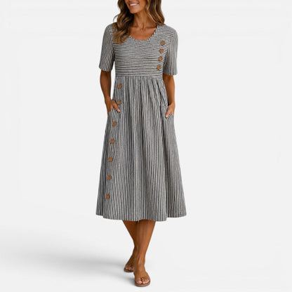Easy Short-Sleeve Casual Summer Midi Dress — product view 2
