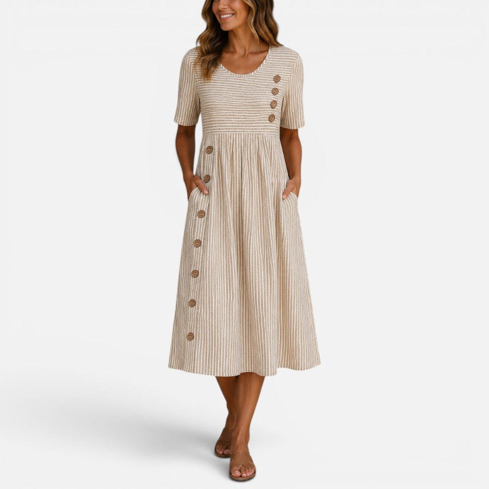 Easy Short-Sleeve Casual Summer Midi Dress — product view 1