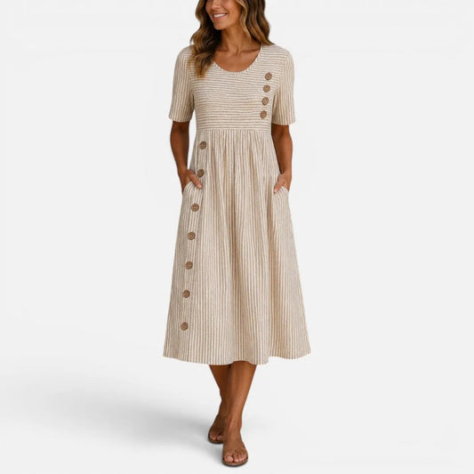 Easy Short-Sleeve Casual Summer Midi Dress — product view 1
