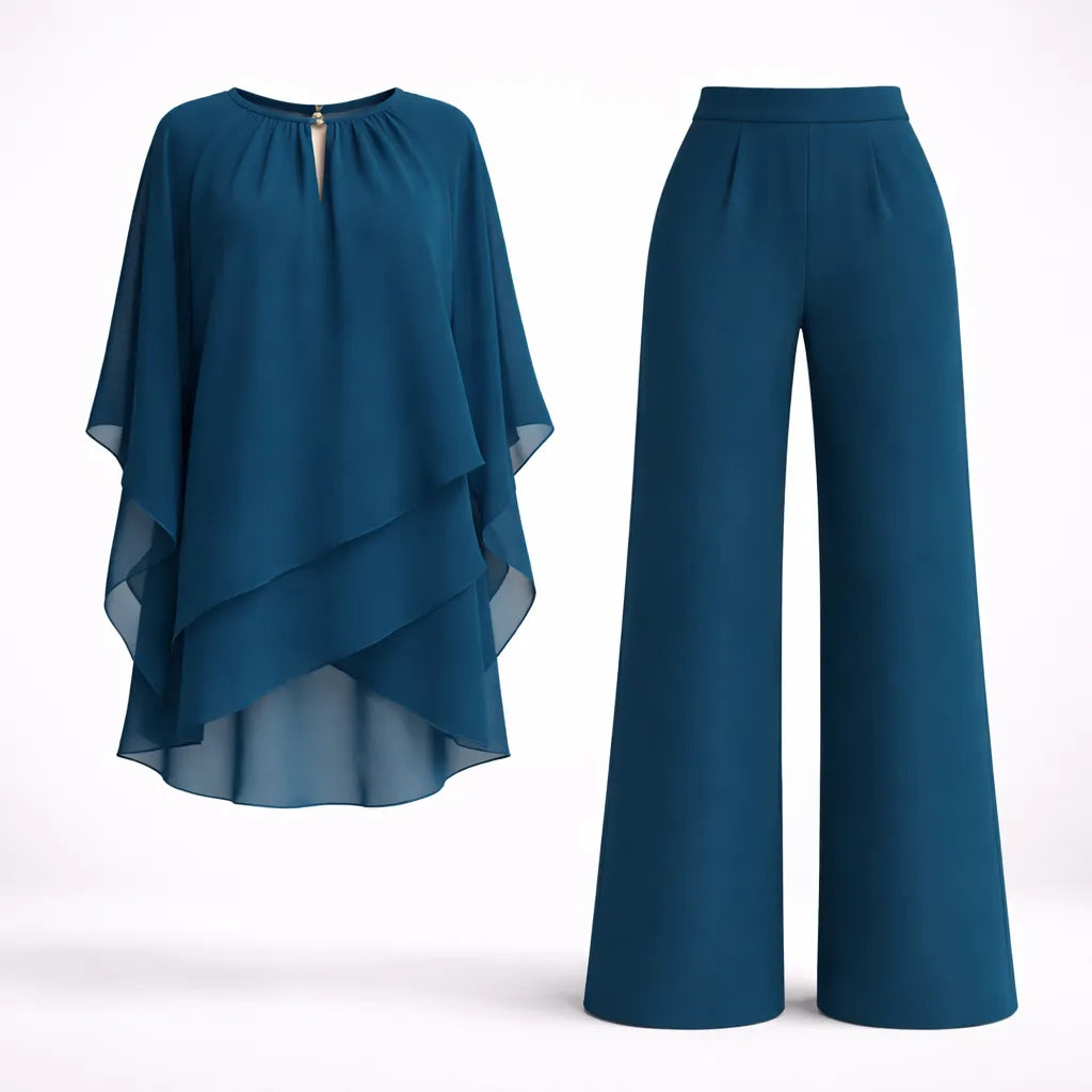 Giovanna | Layered Top and Wide-Leg Trousers Set, product image 7