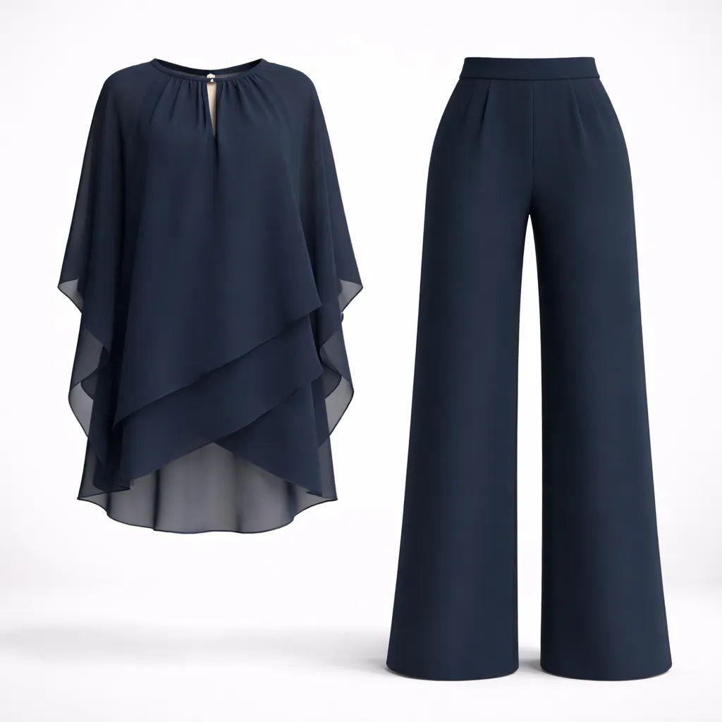 Giovanna | Layered Top and Wide-Leg Trousers Set, product image 5