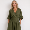 Effortless Women's Linen V-Neck Wide-Leg Jumpsuit — product view 1