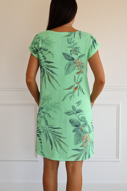 Breezy Floral Short-Sleeve Summer Midi Dress — product view 2